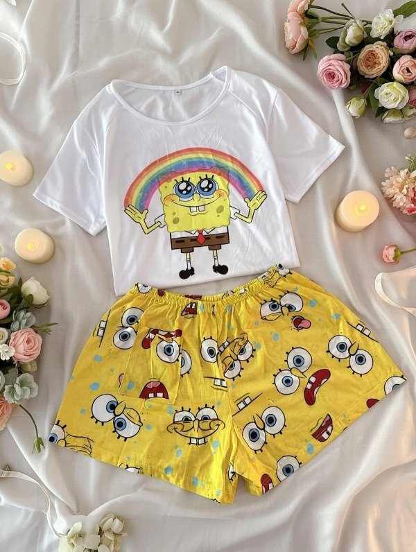 Producto - Pijama Corto Bob Esponja Arco iris