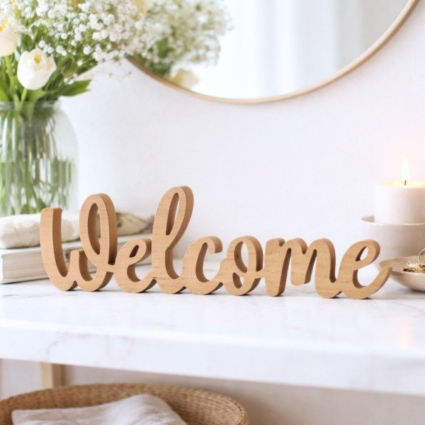 Producto - Palabra de madera "Welcome"