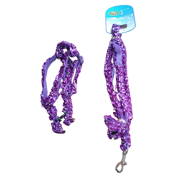 Producto - Pretal Con Correa Para Perros Y Gatos Pequeños Diseños de tela con frunce - 4