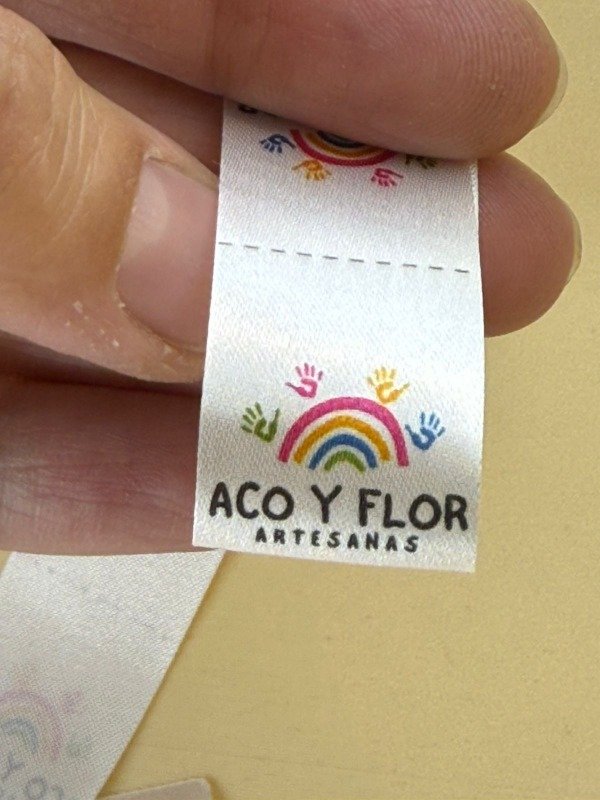 Producto - Etiquetas Sublimadas FULL COLOR en Tela cinta de satén, - 10