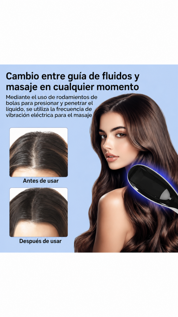 Producto - CEPILLO MASAJEADOR LUZ LED NANO HIDRATACIÓN INALAMBRICO + EXOSOMA CAPILAR - 4