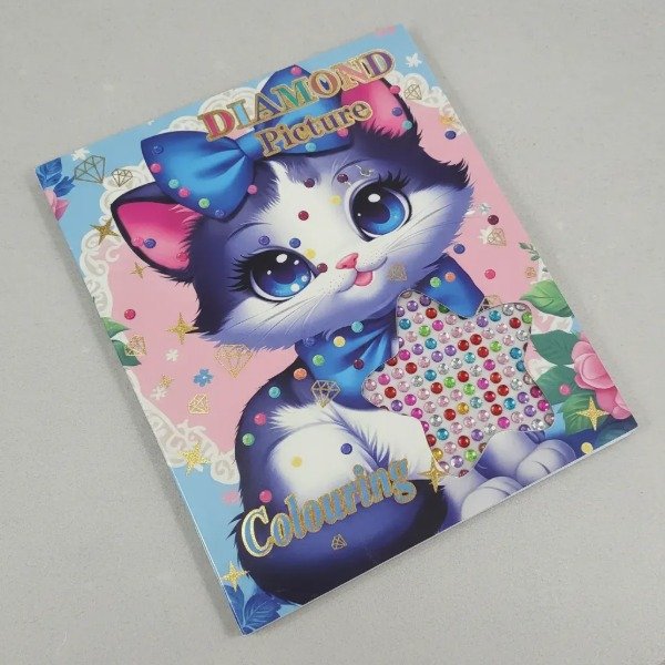 Producto - DIAMOND PAINTING CUADERNOS GATITA MOÑO AZUL