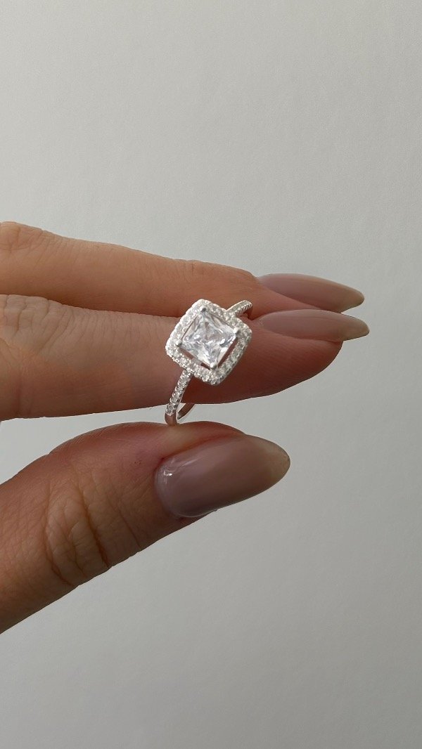Producto - Anillo Miss diana cuadrado XL 18mm P925 - 0