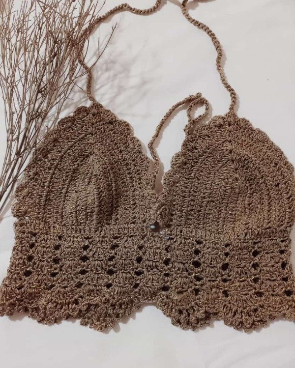 Producto - Top corpiño crochet seda - 0