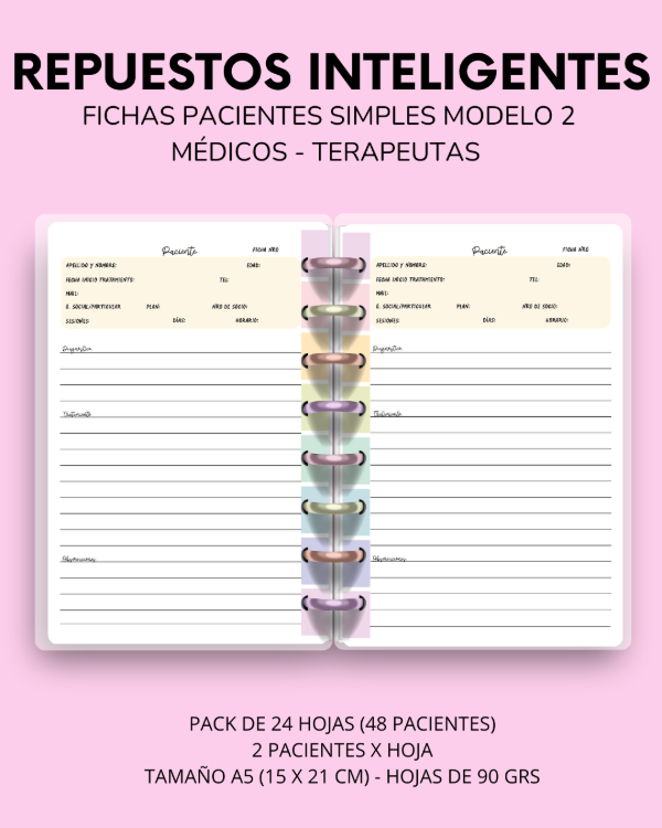 Producto - REPUESTO FICHAS PACIENTES BÁSICAS MOD 2