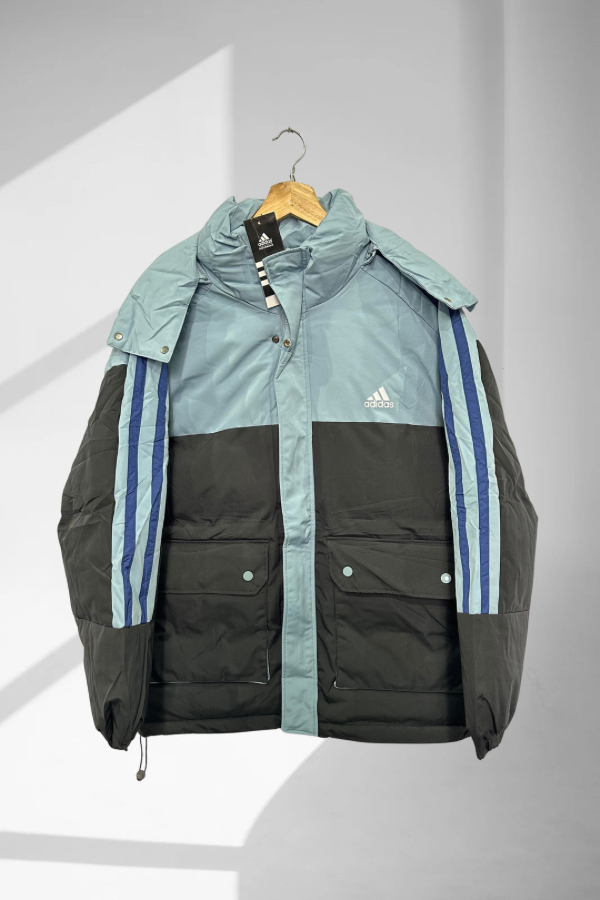 Producto - Campera Adidas Impermeable Celeste/Negro Importada