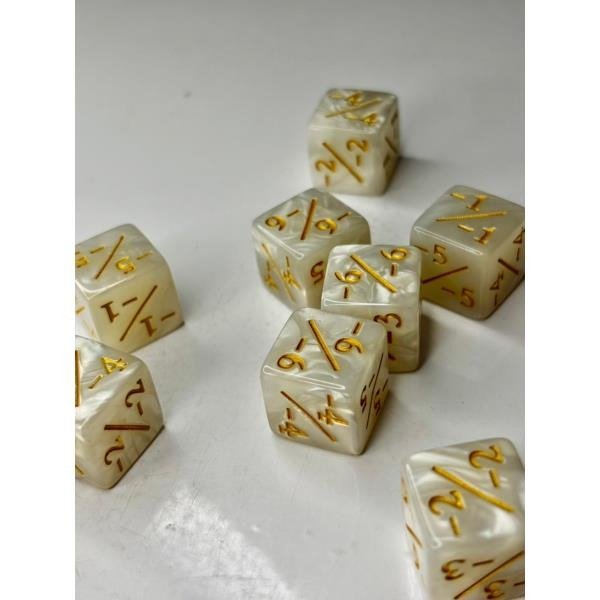 Producto - Set x10 Dados Contadores Negativos Blancos