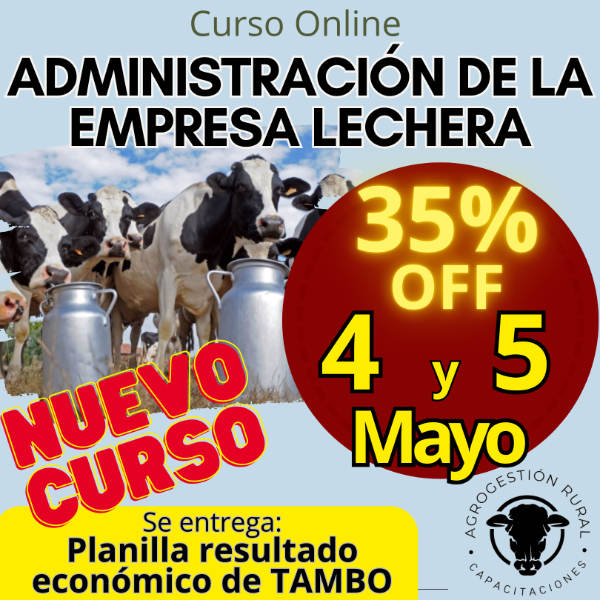 Producto - Curso Online: Administración de la empresa lechera (tambo)