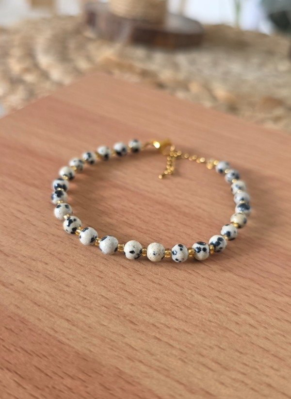 Producto - Pulsera Jaspe Dalmata 4mm - 2