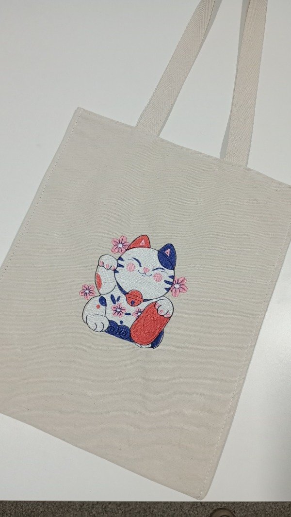 Producto - Eco Bag Bordada y forrada GATITO LUCKY