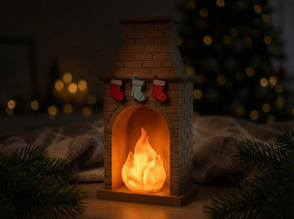 Producto - Lámpara chimenea navideña