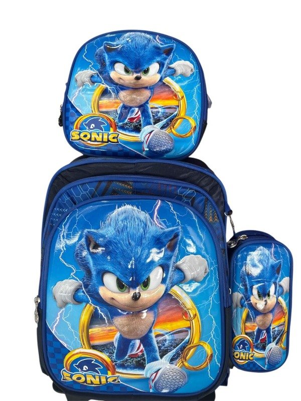 Producto - Sonic Combo Mochila + Cartuchera + Lonchera