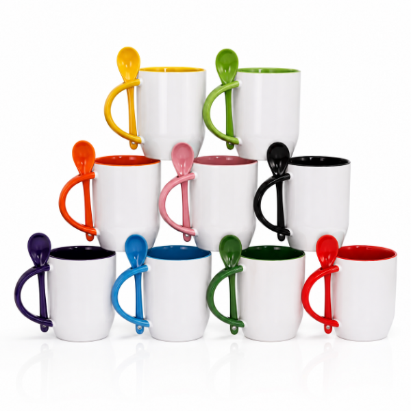 Producto - Taza con cuchara de cerámica personalizada con tu diseño