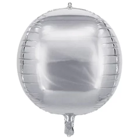 Producto - Globo esfera metalizada 3D 22" color plateado x10un