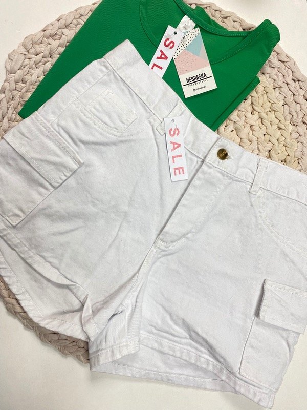 Producto - Short Blanco Jean Bolsillos 42