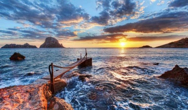 Producto - DIAMOND PAINTING 20X30 MUELLE DE MAR AL ATARDECER