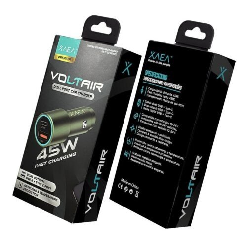 Producto - Cargador Turbo para Auto 45w Voltair 1 USB + 1 Tipo C - 0