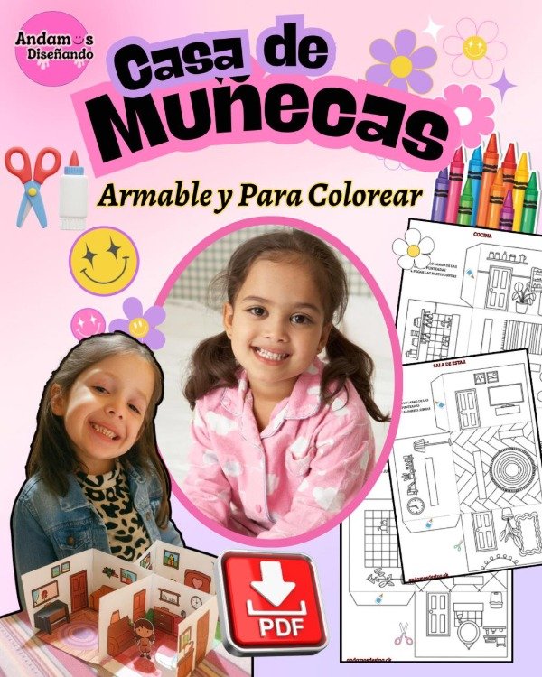 Producto - CASA DE MUÑECAS. ARMABLE Y PARA COLOREAR