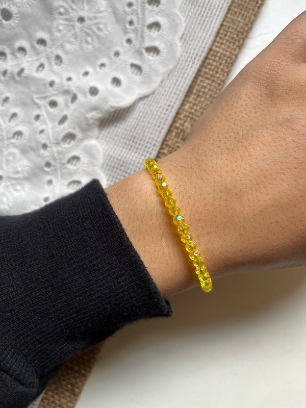Producto - Pulsera de cristales- amarillo