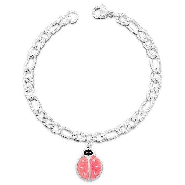 Producto - Pulsera de acero blanco - 3x1 - 5mm - Vaquita de San Antonio