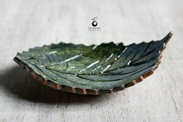 Producto - Bandeja Hoja de Cerámica Artesanal  Pieza Única de Autor - 5
