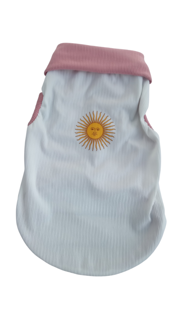 Producto - Chaleco argentina blanco con rosa