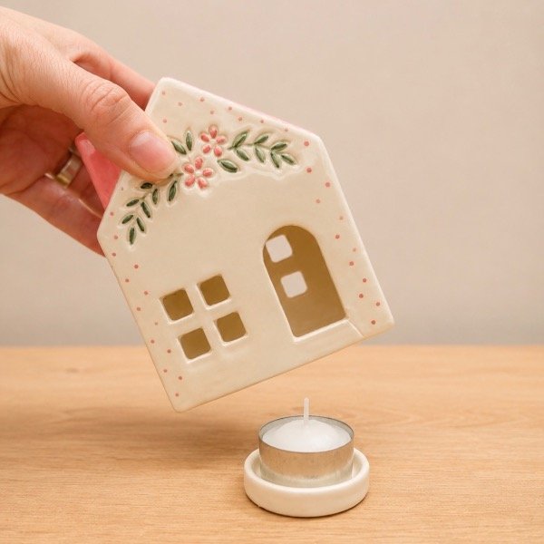 Producto - Casita para vela flores