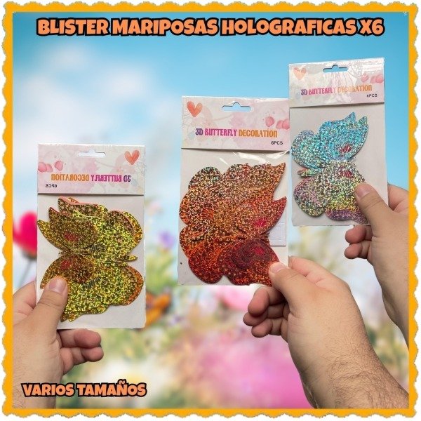 Producto - Mariposas decorativas holograficas x 6 unid