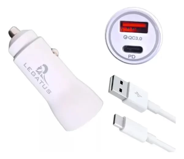 Producto - Cargador Auto Rapido 3.6a Cable NEGRO