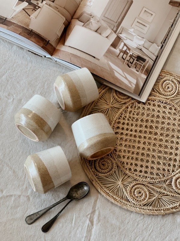 Producto - Set 4 vasos tricolor beige