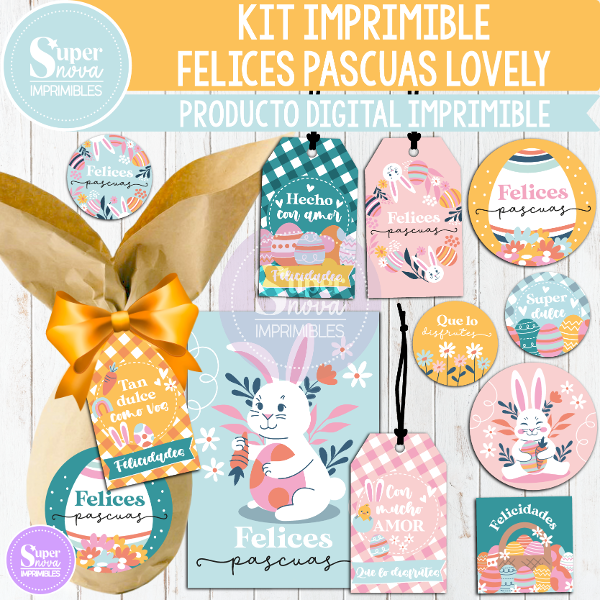 Producto - KIT IMPRIMIBLE FELICES PASCUAS LOVELY