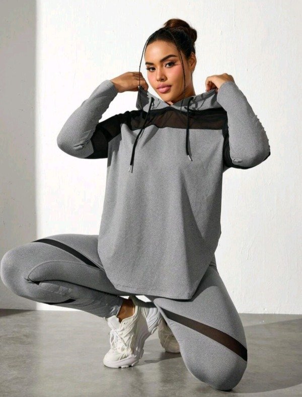 Producto - Conjunto Shein Curve Deportivo gris con capucha