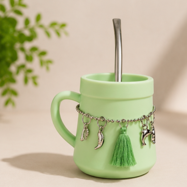Producto - Mate con Dijes y Bombilla Verde