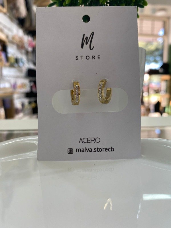 Producto - Aro Pasante con Strass Dorado