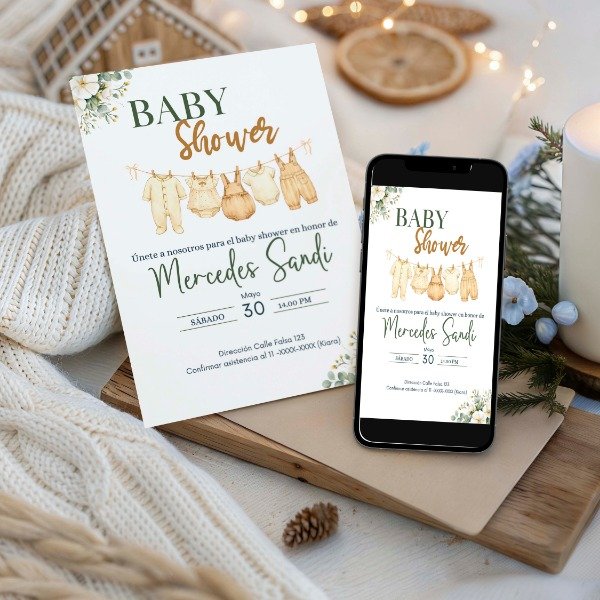 Producto - Invitacion Digital: Baby Shower Ropita