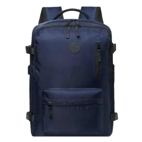 Mochila de viaje carry on travel tech azul