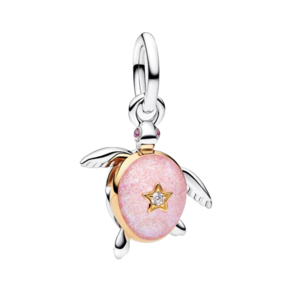 Producto - Charm Colgante Tortuga Marina Rosa con Diamante PREVENTA