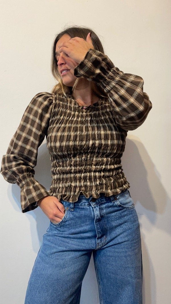 Producto - Blusa Tartan (Choco y vison)