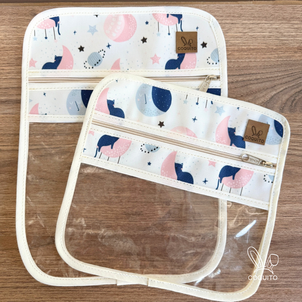 Producto - Kit x 2 bolsitas impermeables: gatitos y lunitas