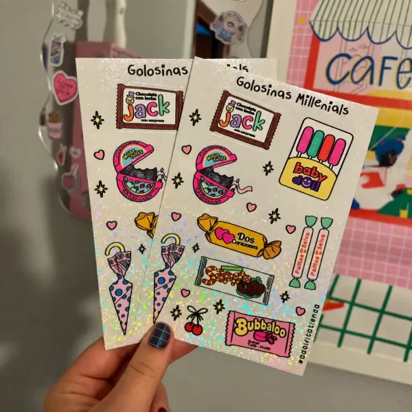 Producto - Planchita de Stickers Golosinas Millenials - By Adolfita - 1