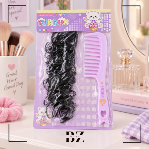 Producto - TERMINAL TRENZA Y PEINE X CARD NEGRO Y BLA Y NEGRO - 2142-3 - 0