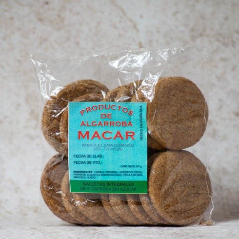 Producto - Galletas integrales de algarroba sin azucar - 100 Gr - Macar