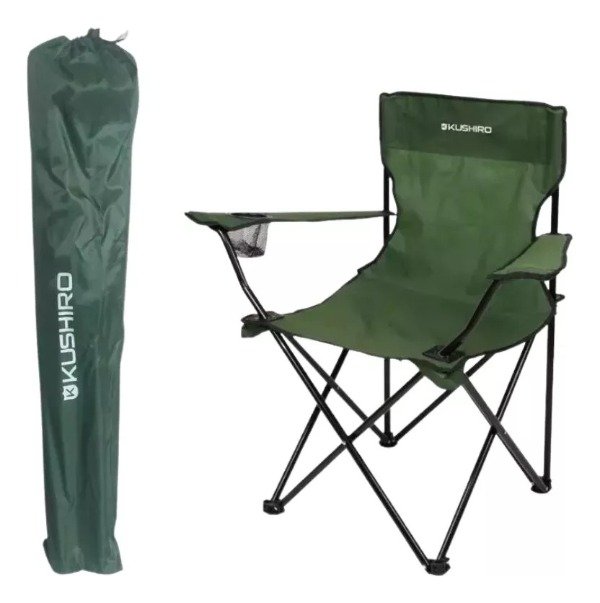 Producto - Silla plegable para camping, playera, aire libre pesca con porta vaso y bolso