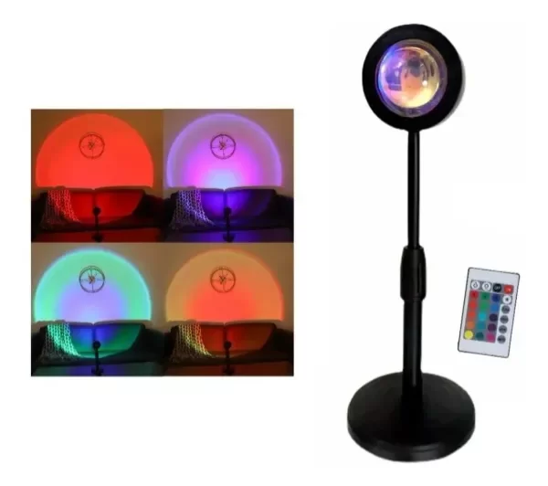 Producto - Lámpara Proyector Sunset RGB 16 Colores Con Control Remoto