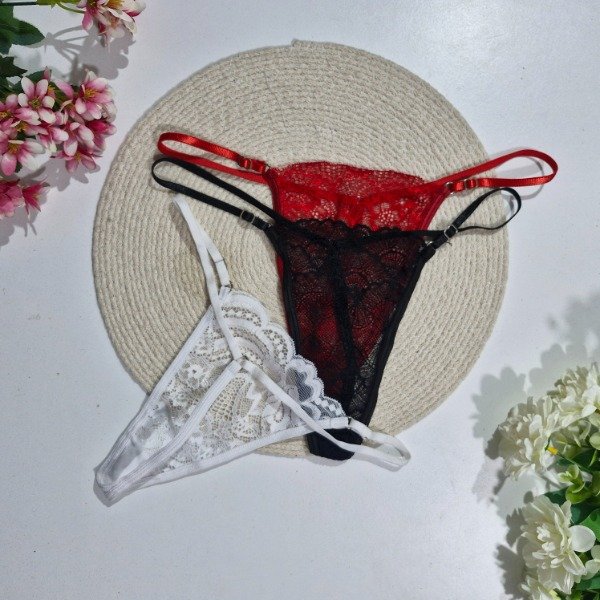 Producto - Tangas hilo regulables puntilla - talle único