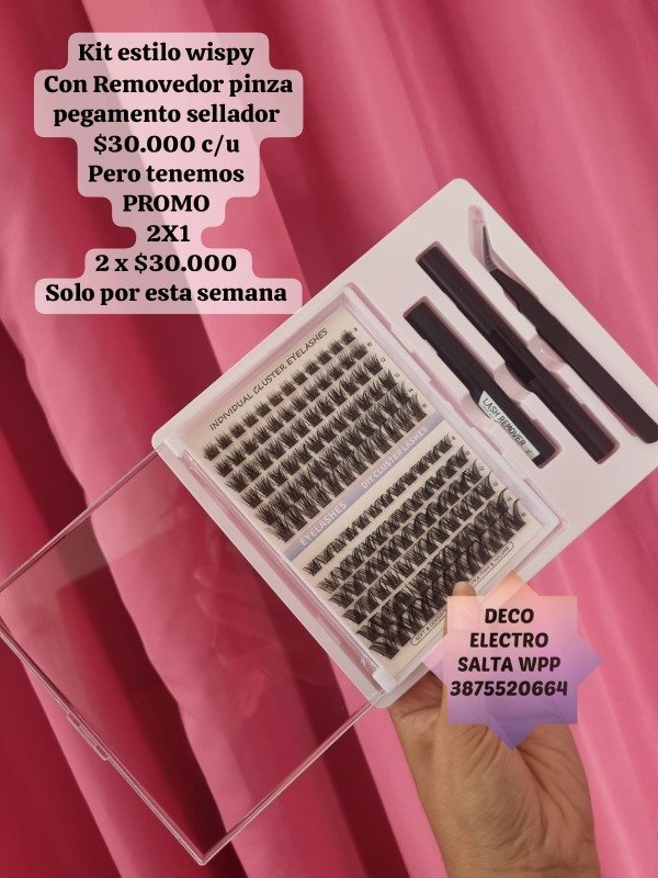Producto - 2x1 kit pestañas con Removedor pinza pegamento sellador