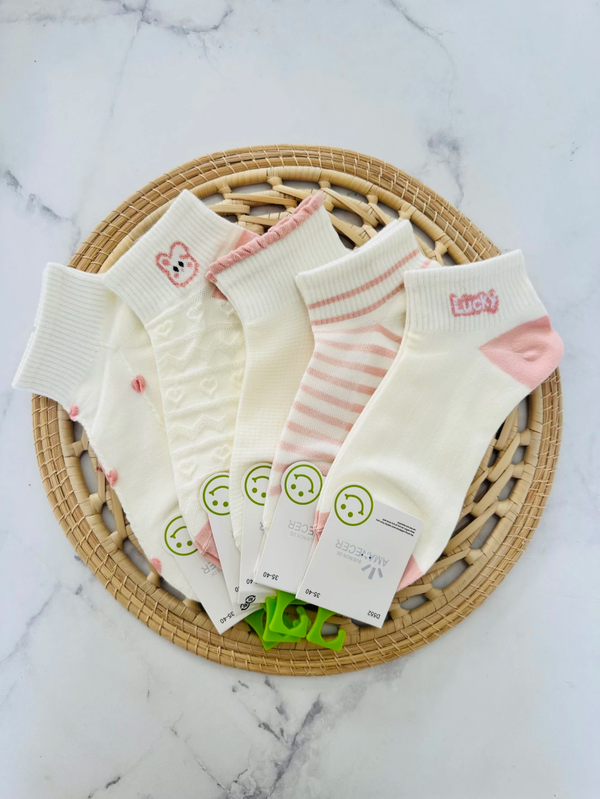 Producto - DOCENA MEDIA CAÑA AMANECER Lucky rosa y blanco - adulto DAMA