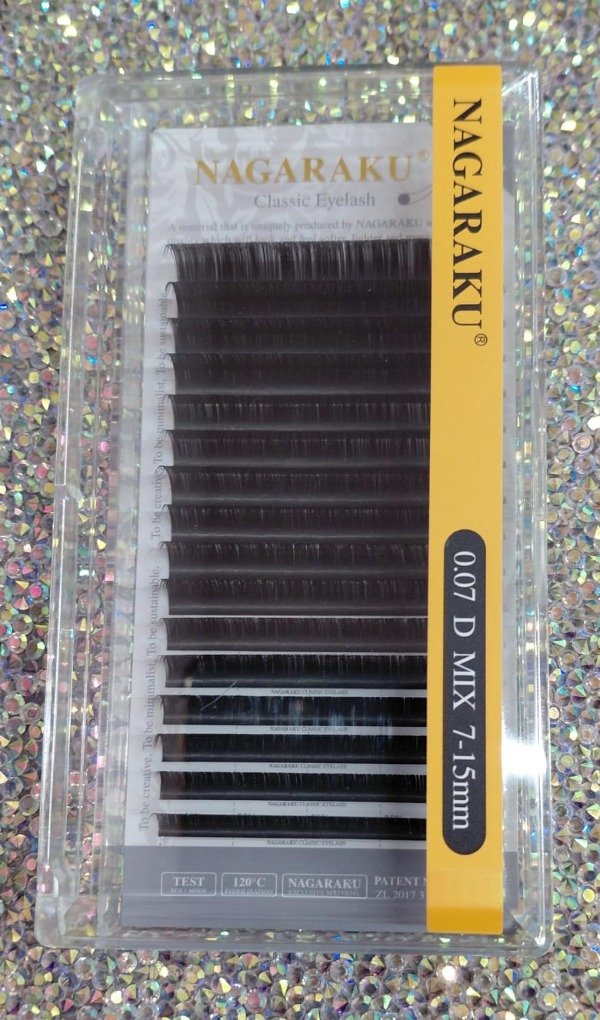 Producto - PESTAÑAS CLASICAS NAGARAKU 0.07 CURVA D MIX 7-15MM