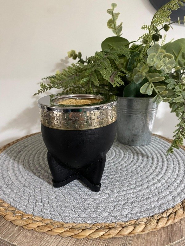 Producto - Mate imperial acero y alpaca  negro 3