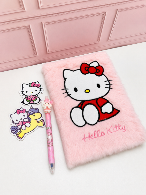 Producto - Cuaderno Hello Kitty Peluche + Lapicera